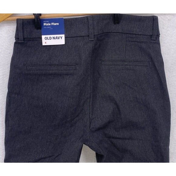 Old Navy Pants Womens 6 High Rise Pixie Flare Gray Dress Career Pants Stretch - Picture 11 of 12